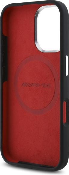 Immagine prodotto Mercedes AMG AMHMP16SSRRK Custodia rigida per iPhone 16 6,1" in silicone con grafica nera MagSafe (Apple iPhone 16)