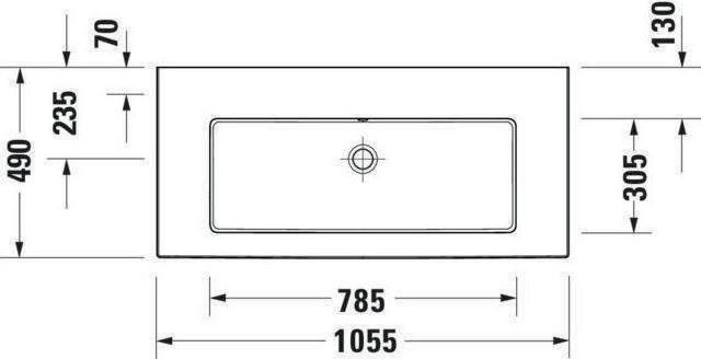 Actual product image Duravit Furniture washbasin WHITE TULIP m ÜL m HLB without tap hole 1050x490mm white (490 mm, 1050 mm)