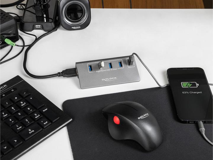 Immagine prodotto Delock Hub USB 10 Gbps con 4 porte USB Type-A + 1 ricarica rapida (USB-A, 5 Porti)