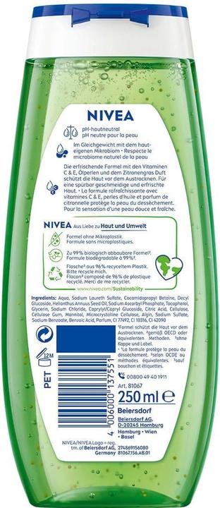 Actual product image NIVEA Gel douche Lemongrass & Oil (250 ml)