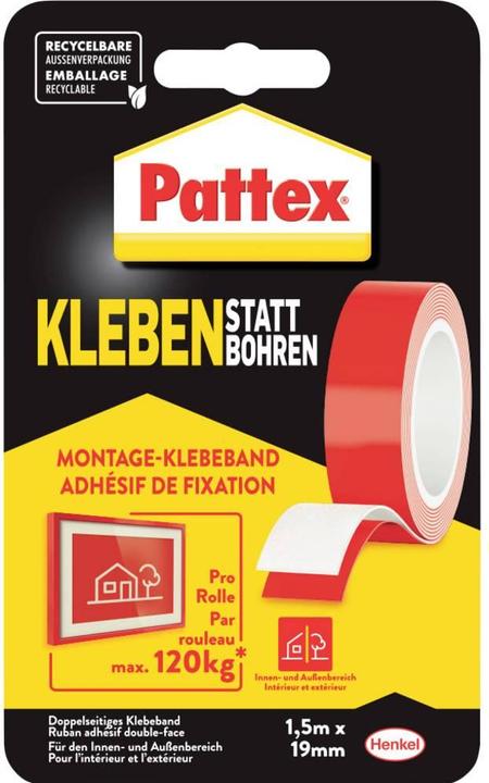 Produktbild Pattex Kleben statt Bohren Klebeband (19 mm)
