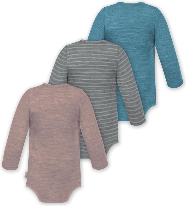 Actual product image Normani 3-pack baby merino bodysuit long sleeve "Auckland" - 9375 (80)
