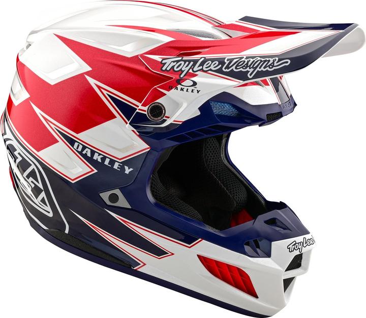 Produktbild Troy Lee Designs SE5 ECE Composite MIPS Helm, TLD x Oakley Vision, white/blue, L | 58-59cm