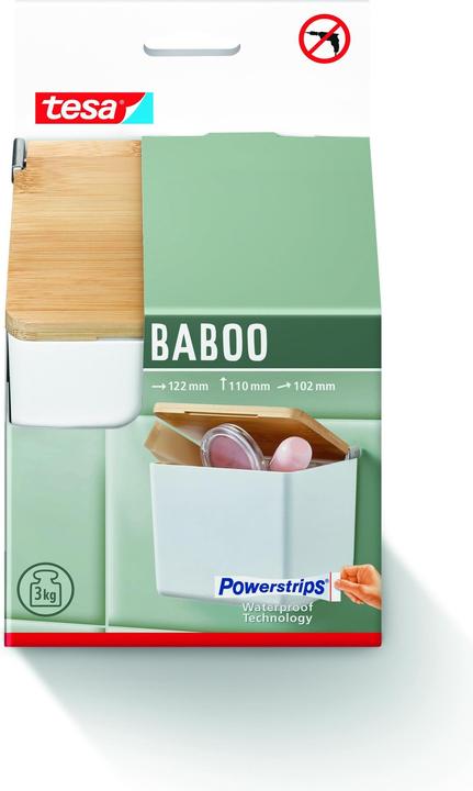 Actual product image tesa BABOO storage box with lid, small incl. adhesive solution without drilling