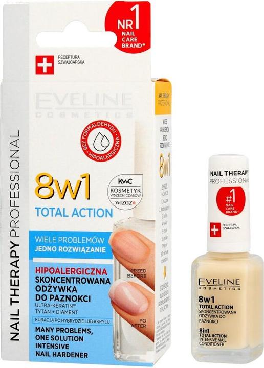 Actual product image Eveline Nail Therapy 8in1 Total Action Intensive Nail Conditioner (12 ml)