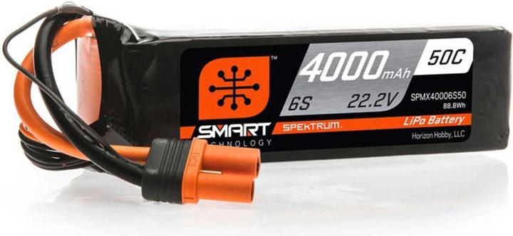 Immagine prodotto Spektrum 4000mAh 6S 22.2V 50C Smart LiPo batteria IC5 (22.20 V, 4000 mAh)