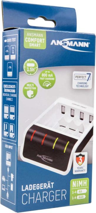 Immagine prodotto Ansmann Caricabatterie Comfort Smart (1 pz., AAA, AA, 800 mAh, Batteria + Caricabatterie)