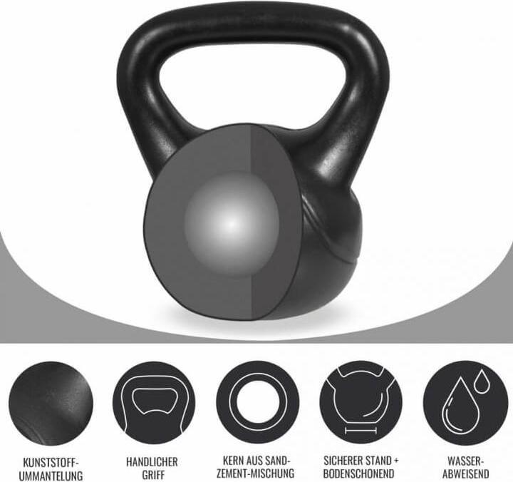 Produktbild Gorilla Sports Kettlebell Kunststoff (1 x 10 kg, 1 x 8 kg, 1 x 12 kg)