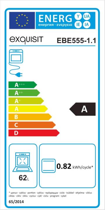 Energy Label Exquisit EBE 555-1.1 Electric built-in oven