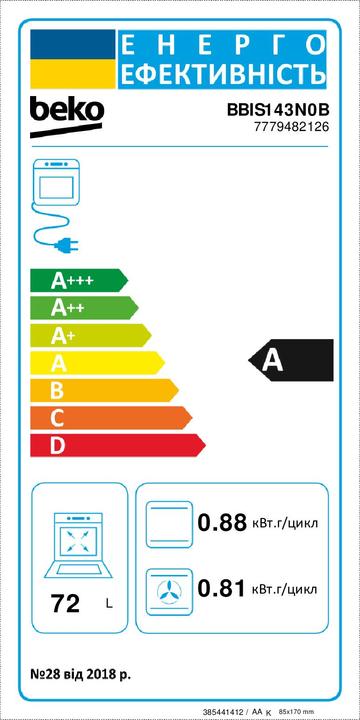 Energy Label Beko BBIS143N0B