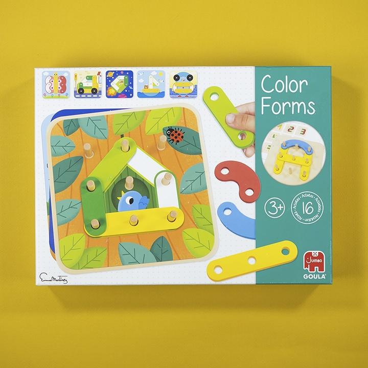 Immagine prodotto Goula Forme a colori, d/f/i 8 tavole, 22 parti in legno, libretto, a partire da 3 anni (Tedesco, Francese, Italiano, Inglese)