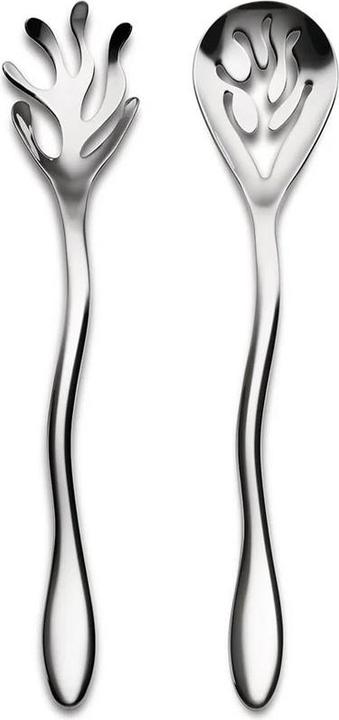 Actual product image Alessi MEDITERRANEO salad servers, silver colour (Salad servers)