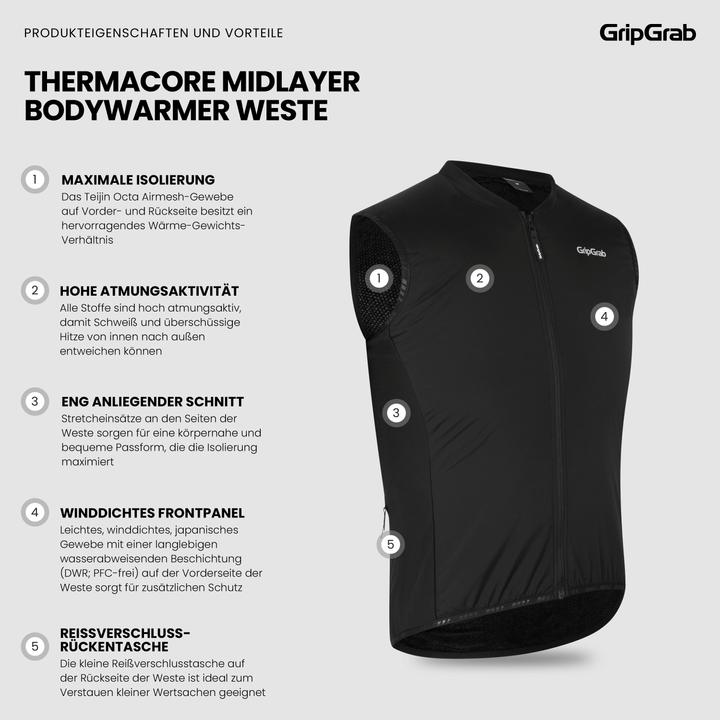 Image du produit GripGrab Gilet ThermaCore Bodywarmer Mid-Layer (S)