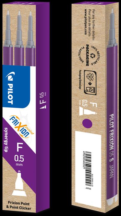 Actual product image Pilot FriXion Refill Point Set Set of 3 (Refill, Violet, 0.25 mm)