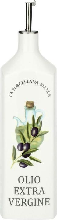 La Porcellana Bianca Bottiglia d'olio Conserva quadrata - Bianca da 1 litro (1000 ml)