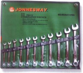 Actual product image Jonnesway KLUCZE PŁASKO-OCZKOWE CALOWE KOMPLET 11szt. W26411SA