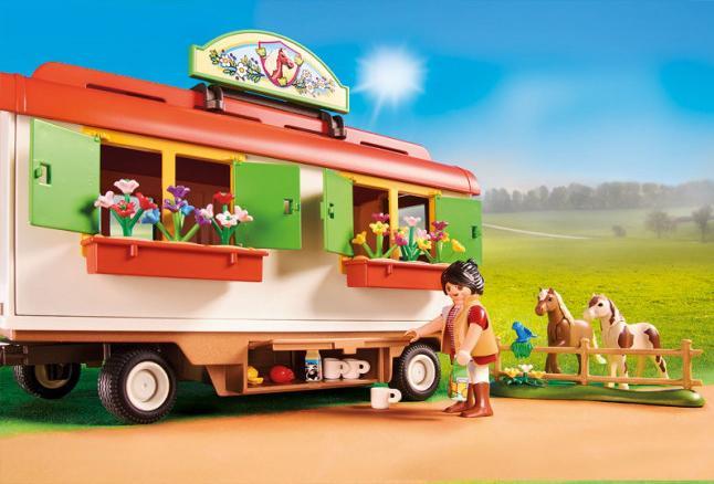 Immagine prodotto Playmobil Auto con rimorchio pony (70511, Paese Playmobil)