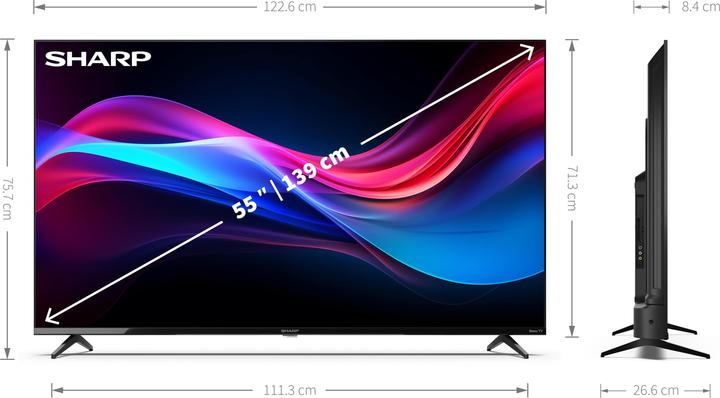 Produktbild Sharp 55GJ4225E 55" UHD Roku Smart TV schwarz (55", LCD, 4K)