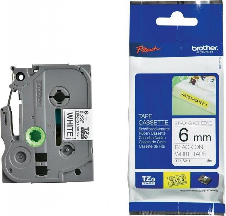 Brother Tze-S211 (0.60 cm, White, Black)