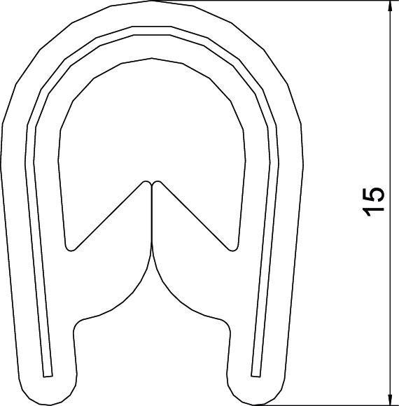 Immagine prodotto OBO Bettermann OBO Vertr protezione del bordo KSB PVC (Foro cavo, 1000 cm)