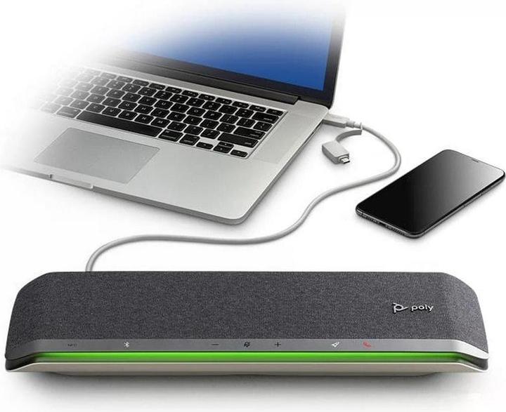 Immagine prodotto Poly HP Haut-parleur intelligent Sync 60 USB-A/USB-C, Téléphone mobile / PC, Noir, Argent, 30 m, 55