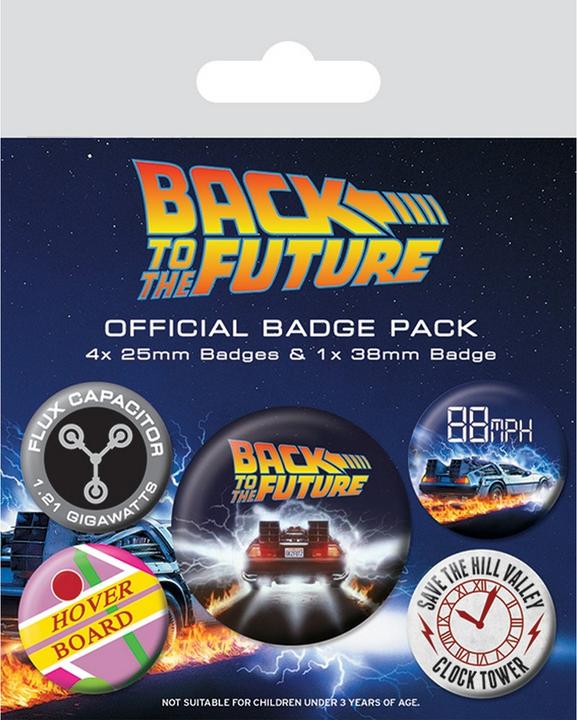 Produktbild Back to the Future Delorean Ansteckerset 5Erpack Metall