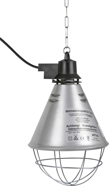 Kerbl Infrarot Wärmestrahler für Ferkel / Küken (ohne Lampe, Alu-Schirm? 21 cm, Kabel 2,5 m, inkl.