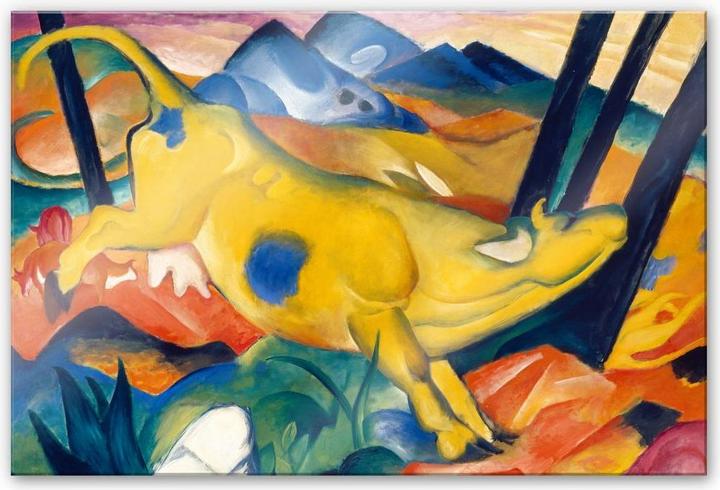 Actual product image Trenddeko Marc - The yellow cow (120 x 75 cm)