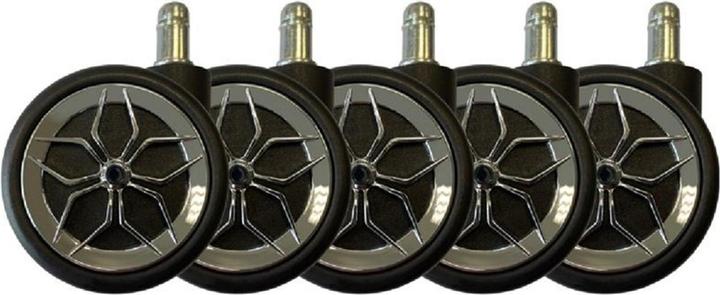 LC-Power Ruote LC-CASTERS-2-DRIFT Set di 5 ruote cromate