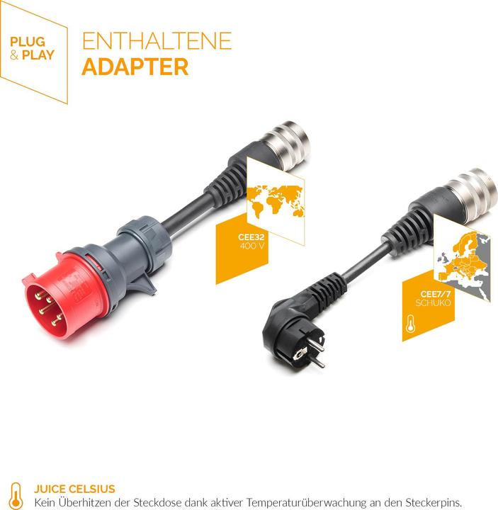 Actual product image Juice Technology Juice Booster 2 EU Basic Set (Type 2, 22 kW, 32 A, CEE32 red, CEE 7/7)