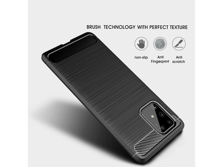 Produktbild Screenguard Samsung Galaxy S10 Lite Hülle Carbon Brushed Soft TPU (Samsung Galaxy S10 Lite)