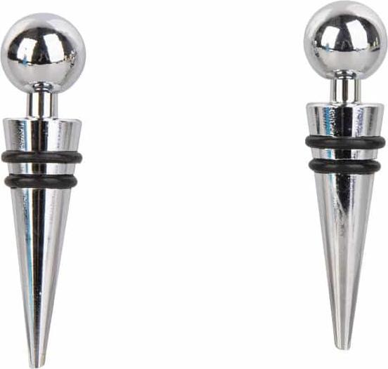 Actual product image Excellent Houseware Bottle stopper set of 2, chrome-plated metal (Wine stopper)