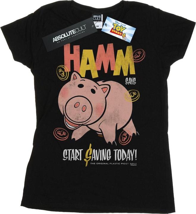 Actual product image Disney Womens/Ladies Toy Story 4 Hamm The Piggy Bank Cotton T-Shirt (XXL)
