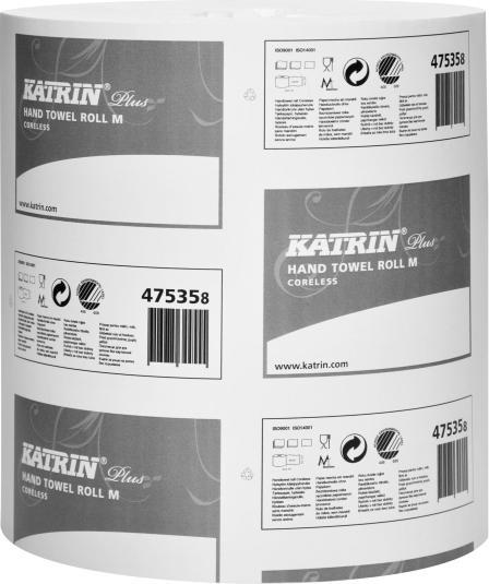Actual product image Katrin Aftørringspapir Plus M 1-la 20,5cmx280m 6rl 475355 - (6 ruller pr. karton)