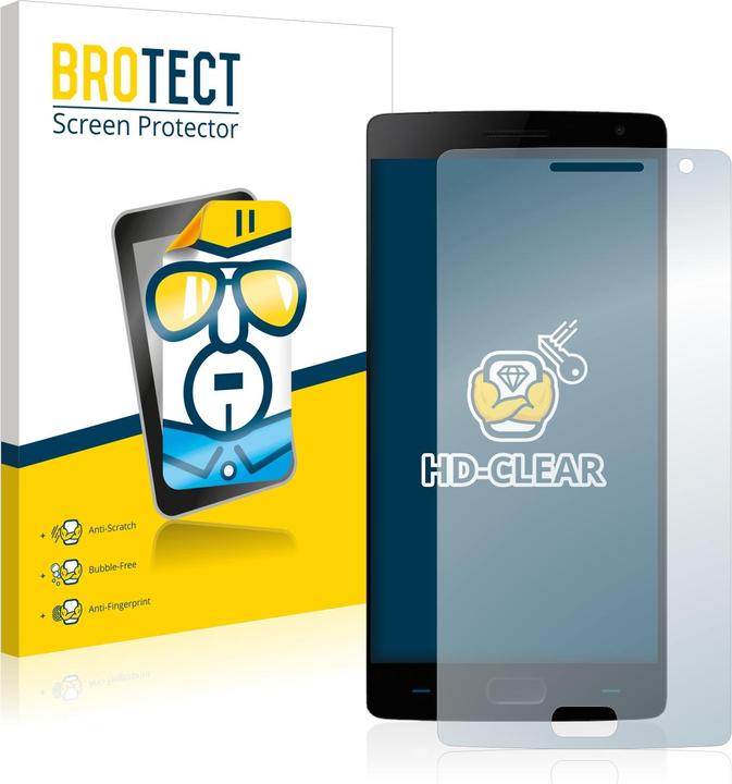 Produktbild BROTECT Schutzfolie Displayschutz Displayschutzfolie Folie Klar Transparent (2 Stück, OnePlus 2)
