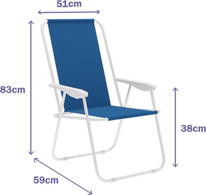 Immagine prodotto Marbueno Gepolsterte Campingstuhl 59 x 83 x 51 cm