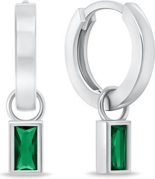 Brilio Silver - Minimalist 2in1 round earrings with zircons EA840WG