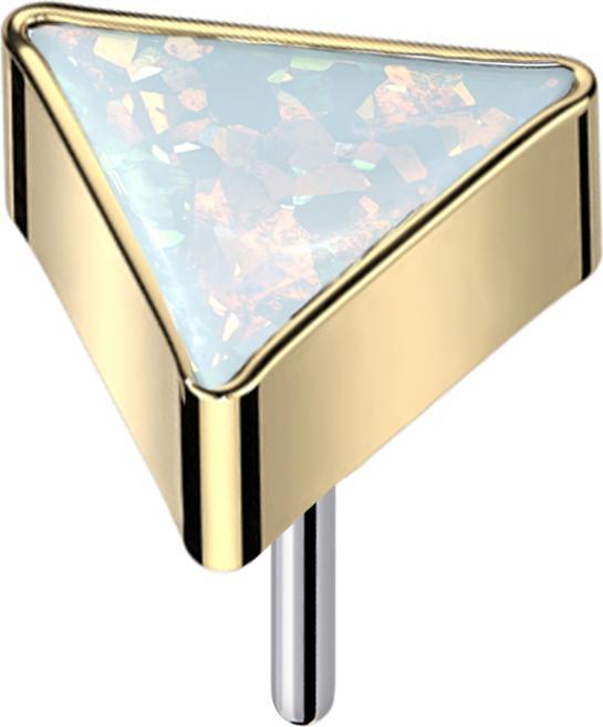 Produktbild Star Piercing Threadless dreieck vergoldet Opal weiss (ohne Messing, Titan G23)