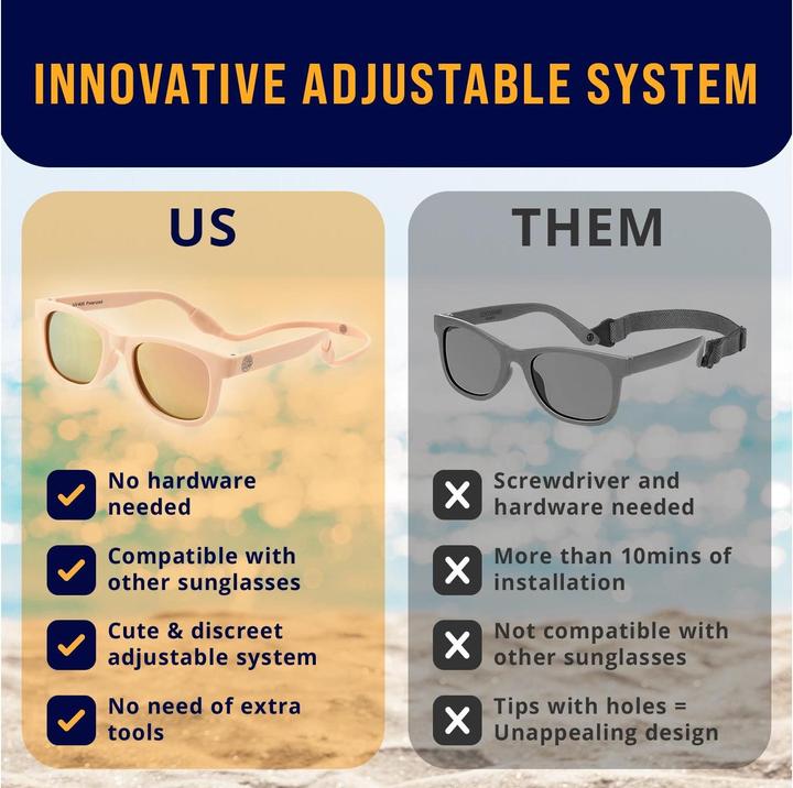 Actual product image Baby Sunnies Baby-Sonnenbrille mit Band Schwarz