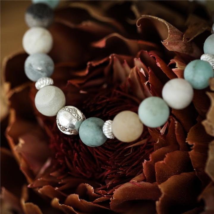 Immagine prodotto Andreani Bracciale con amazzonite autentica (80 cm, Pietre, Nude, Vetro, Marrone, Metallo)