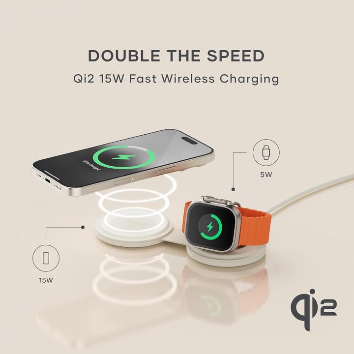 Produktbild Satechi OntheGo 2-in-1 Wireless Charger mit Qi2 (15 W)
