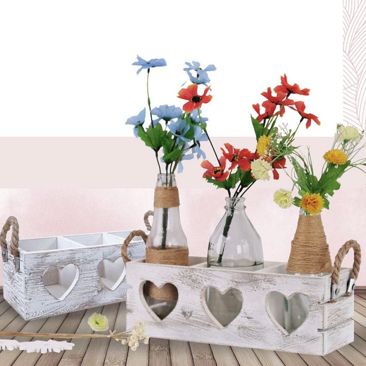 Actual product image Swisshandel24 2x Decorative Box HWC-C26, Storage Box, 2 Handles Indoor Paulownia shabby white, 10x10x30cm (10 x 30 x 10 cm)