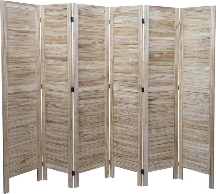 Produktbild Mendler Paravent HWC-G30, Trennwand Sichtschutz Raumteiler, Shabby-Look 170x240cm - hellbraun