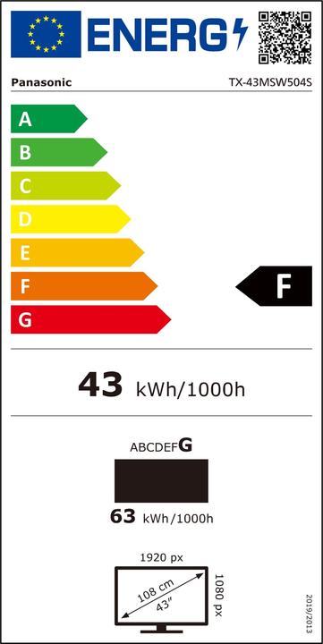 Energie-Label Panasonic TX-43MSW504S (43", MSW504, LED, 4K, 2023)