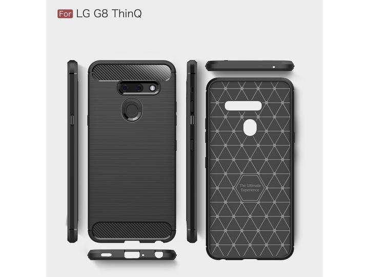 Actual product image Screenguard LG G8 ThinQ Cover Carbon Brushed Soft TPU (G8 ThinQ)