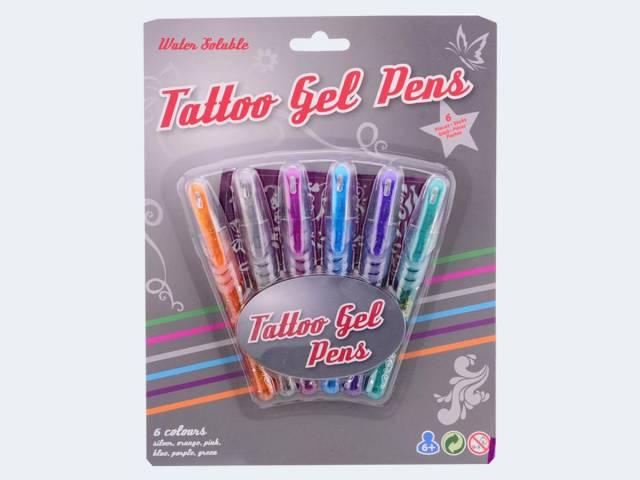 Johntoy 6 Tattoo Gelstifte mit Schablonen