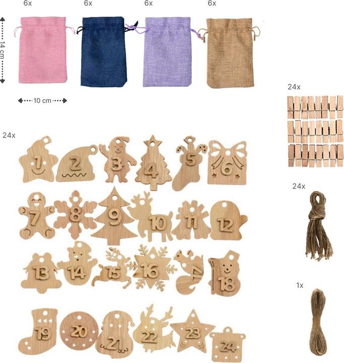 Actual product image Hermex Überraschungskalender Do-It-Yourself-Adventskalender Jutebeutel befüllbar