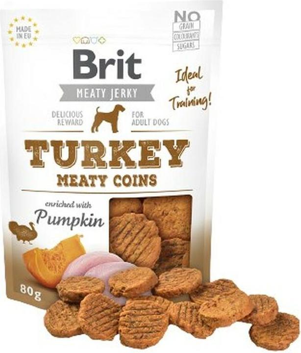 Image du produit Brit Jerky Turkey Meaty Coins Dinde - Friandise pour chien - 80 g (Adulte, 1 pcs, 80 g)