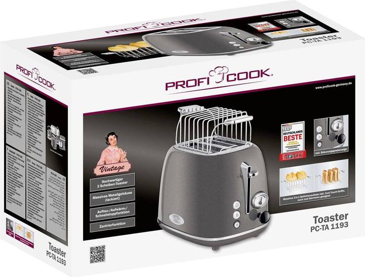 Actual product image Proficook Toaster PC-TA 1193 Anthracite / Stainless Steel