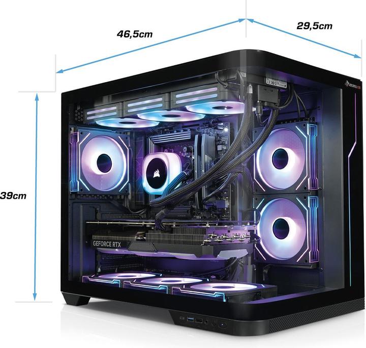 Actual product image Kiebel Gaming PC Panorama Intel Core i9-12900KF, 32GB DDR5, NVIDIA RTX 4070 12 GB, 2TB SSD, Windows 11 (Intel Core i9 12900KF, 32 GB, 2000 GB, GeForce RTX 4070)